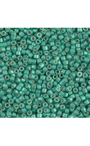 Miyuki Delica Perlen 11/0 - Galvanized semi-frosted dark mint DB-1182